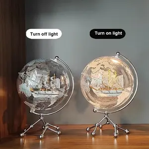 Wellfun Hot Selling Large 25 Cm Rotating Globes Silver Home Decor Desk Globe Gift Children A Globe Map With Factory Best