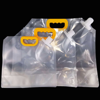 Sac à eau en plastique transparent 1L-5L personnalisé emballage de liquide pochette de buse debout pour l'huile sac de bec de boisson en plastique transparent