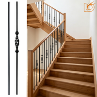 Vente en gros : Balustre d'escalier en fer forgé, rond, noir mat, à panier unique, 5/8, pour escalier intérieur et garde-corps de balcon