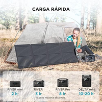 Panneau solaire portable pliable ECOFLOW 110W, 132 cellules, 25% d'efficacité, IP68, étanche à l'eau et à la poussière, camping, camping-cars, utilisation en arrière-cour, gris, 1 an