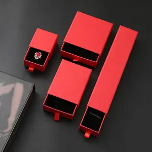 Ring Box Luxury Jewelry Packaging Box And Bag Cajas Para Joyas Ring Necklace Drawer Flat Jewelry Box Packaging Jewelry Packaging Box