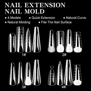 96 pièces par ensemble de <span class=keywords><strong>faux</strong></span> ongles 4 modèles par boîte Transparent moyen long <span class=keywords><strong>faux</strong></span> ongles bricolage Salon manucure - Product Image 3