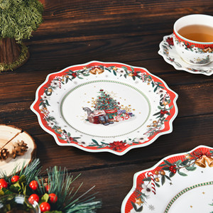 New Enchanted Giáng Sinh Bộ Đồ Ăn <span class=keywords><strong>20Pcs</strong></span> Fine Sứ Gốm Đĩa Súp Bộ Đồ Ăn Nhà Sử Dụng Giáng Sinh Đặt Bữa Ăn Tối - Product Image 4