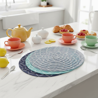 Set de table rond en plastique tressé non toxique de style zen asiatique et tapis de séchage pour vaisselle de cuisine fabriqué en Chine