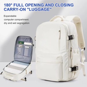 Pink Waterproof <b>Backpack</b> 20-35L With Interior Zipper Pocket For Business Travel And Student Use - Product Image 4