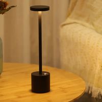 Lampe de table design minimaliste, flexible, sans fil, rechargeable, batterie, aluminium, variateur tactile, lumière d'ambiance portable, café, hôtel