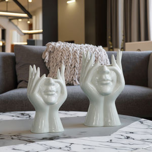 Offre Spéciale moderne <span class=keywords><strong>en</strong></span> céramique fleur Vase intérieur Floral porcelaine blanc corps humain visage pour la décoration <span class=keywords><strong>de</strong></span> la maison hôtel nordique - Product Image 1