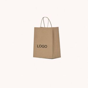 Bolsa de Papel Kraft Blanca, Azul y Marrón con Logotipo Personalizado de Fábrica, para Regalos, Compras y Comida para Llevar - Product Image 1
