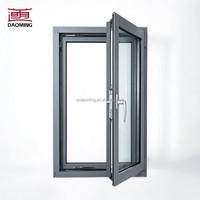 Ventana Abatible de Alta Resistencia de Aleación de Aluminio con Doble Vidrio Templado y Malla de Acero Inoxidable