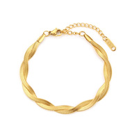 Collier en acier inoxydable plaqué or 18 carats à double brin tressé en forme de chevrons, design de niche européen et américain
