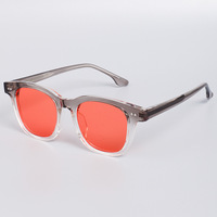 Gafas de Sol Retro TR90 con Montura Óptica, Lentes Amarillas, Rojas y Naranjas, Diseño Personalizado con Logotipo, Unisex, con Bloqueo de Luz Azul, a la Moda
