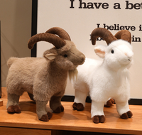 Jouet en peluche chèvre réaliste, chèvre blanche, porte-clés en peluche, jouet animal de la forêt en peluche, pendentif en peluche pour machine à griffes