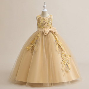 Robe de princesse élégante scintillante à sequins pour filles, longue, pour performance au piano, tenue de fête d'anniversaire pour enfants, costume de spectacle sur scène - Product Image 2