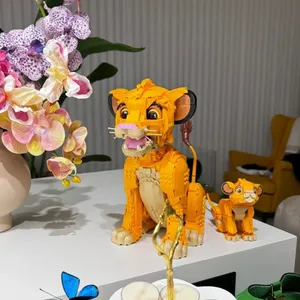 43247 Jeune <span class=keywords><strong>Roi</strong></span> <span class=keywords><strong>Lion</strong></span> – Ensemble de blocs de construction et de puzzle, figurines d'animaux, <span class=keywords><strong>jouet</strong></span> de construction pour enfants et adultes, idéal pour un anniversaire - Product Image 3