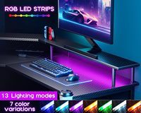 Nouveau moderne portable personnalisé réglable en forme de L rvb lumières LED ordinateur PC Gamer table de jeu bureau