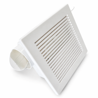 Ventilateur d'extraction de plafond CR210YA2 peu encombrant 100CFM 42dB Silencieux 35W Contrôle de l'humidité Plastique blanc Fascia 250mm Conduit 100mm 120V