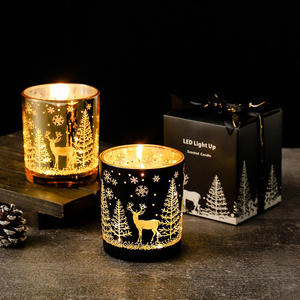 Nuovo Design Popolare <span class=keywords><strong>Candele</strong></span> Profumate di Lusso a Forma di Albero di Natale e Cervo con Luce LED per Decorazioni Natalizie e Regali - Product Image 2