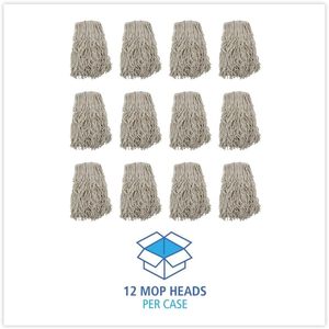 Boardwalk BWKCM02032S <b>Microfiber</b> <b>Mop</b> Head #32 Cut-End Cotton White-12/ Carton Spinning <b>Mop</b> Pad Cloth Material - Product Image 4
