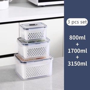 Scatola di immagazzinaggio per frutta e verdura da Picnic con Design portatile da 5 pz/set contenitore per frigorifero con prese d'aria e cestello di scarico - Product Image 2