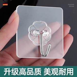 JYNB Transparent Adhesive Wall <b>Hook</b> 1pc Strong Load Bearing No Drilling Required For <b>Bathroom</b> Kitchen Modern Design - Product Image 4