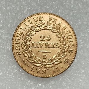 Pièce commémorative de la République française de <span class=keywords><strong>1793</strong></span>, 6 livres, style antique, pièce de collection vintage de la République révolutionnaire française - Product Image 4