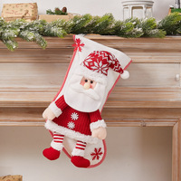 Grand chaussette de Noël géante tissée, douce et écologique, sac cadeau, décoration suspendue pour sapin de Noël, pochette à bonbons pour enfants, idéal pour les fêtes de fin d'année