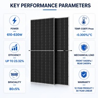 Panel Surya KUNETIC N-Type TOPCon Bifacial Dual Glass 610W 620W 630W 650W 700W untuk Sistem Penyimpanan Energi Mikro-Grid PV Kit