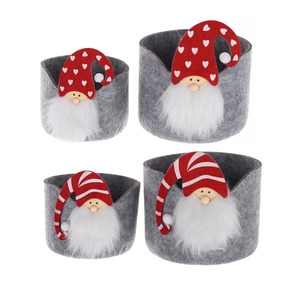Cesta de fieltro 3D para decoración <span class=keywords><strong>navideña</strong></span>, bolsas de almacenamiento con diseño de Papá Noel y suecos, <span class=keywords><strong>2022</strong></span> - Product Image 3