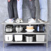 Tables commerciales promotionnelles d'acier inoxydable de catégorie comestible de petit prix d'OEM pour le restaurant de transformation des aliments