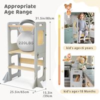 Tour d'apprentissage Montessori en bambou pliable, ensemble table et chaise écologique pour enfants