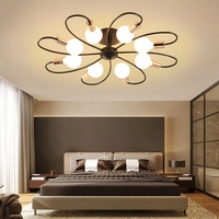 Plafonnier LED en fer forgé de style nordique, simple, moderne, créatif, chaleureux et romantique pour chambre à coucher