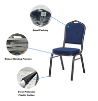 Chaises de Banquet Modernes Empilables Rouges pour Hôtels et Mariages, avec Structure en Fer et Tissu de Style Français pour Restaurant et Hall d'Accueil