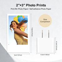 HZTZ Printer Gambar AR Mini Nirkabel 2 Inci 600DPI dengan Desain BT/USB Laris Manis Grosir Langsung dari Pabrik