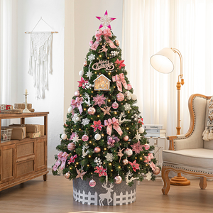 Árbol de Navidad Artificial Preiluminado Premium con Temas Rojo/Dorado/Rosa/Azul y Adornos para las Fiestas, para la Sala de Estar - Product Image 3