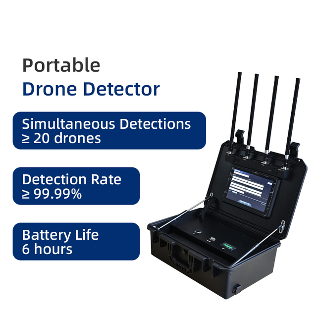 Advanced Drone Signal Detector Briefcase Wideband  45MHz-6GHz, Long-Range 8km IP65 Protection Anti Drone UAV FPV