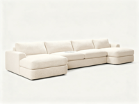 Canapé modulaire en U FERLY de style italien, double chaise longue, coussins en duvet, reconfigurable, pour salon
