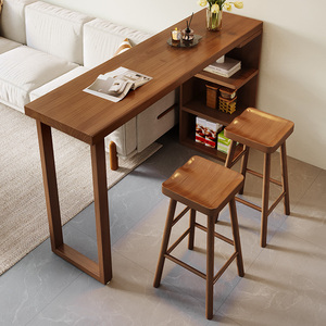 Armoires de bar murales en bois massif haut de gamme de luxe léger Petite maison Salon Canapé Partition <span class=keywords><strong>Table</strong></span> longue Armoires de bar hautes - Product Image 2