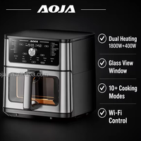 Friteuse à air 20-en-1 10Qt Pro 2 Heating, 2200W, pour friture, cuisson, rôtissage, réchauffage, déshydratation, avec panier antiadhésif compatible lave-vaisselle, Noir OEM