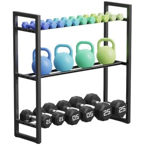 <b>Dumbbell</b> rack, home floor-standing three-tier <b>dumbbell</b> rack, <b>dumbbell</b> support, fitness equipment storage - Product Image 1