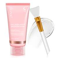 Masque facial peel-off Ikzee 75ml, soin hydratant élastifiant, réduit le relâchement et la terneur, collagène hydrolysé, masque de nuit
