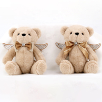 Zaves 11 pouces ailes d'ange ours Couple doux Polyester enfants poupées en peluche pour les filles debout assis figurines artisanat fait à la main fabricant