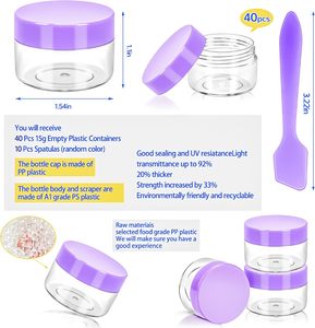 Tarros de Plástico Acrílico PP de 5g, Envases Libres de BPA, Envases Cosméticos Transparentes de Colores, Venta al por Mayor de Envases Cosméticos de Plástico de 3g y 5g - Product Image 3