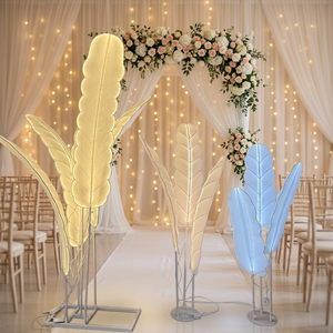 LEDA Wedding Props <b>Led</b> Plantain <b>Tree</b> Road Lead <b>Lights</b> Leaf <b>Tree</b> Walkway Stand Leading Lamp For Party Hall Stage Layout Backdrop - Product Image 1