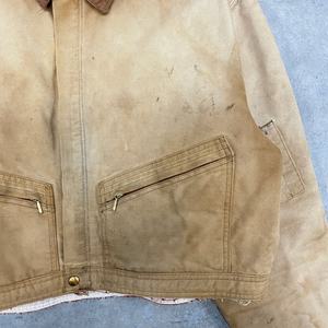 Veste courte en toile de coton vintage, personnalisée en usine, avec col camouflage, effet délavé, doublure rouge et rembourrage en coton - Product Image 4