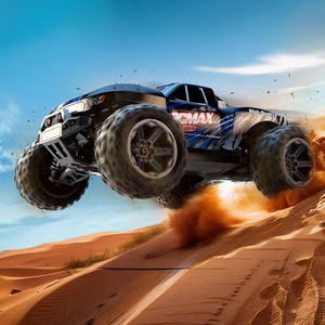 Coche RC con Barra de Ruedas y Faros LED, Escala 1:14, Monster Truck 4x4 con Motor de Escobillas, Control Sincrónico a Escala Completa, Control Remoto de 2.4G, Carrocería de Alta Elasticidad - Product Image 2