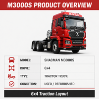 Camion tracteur SHACMAN M3000S 6x4 Euro 4 450HP d'occasion avec moteur Weichai pour le transport de marchandises longue distance, tracteur Shacman 6*4 /8*4