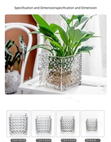 Vase rond transparent épais au design moderne pour boule Vase carré hydroponique à pois ronds en verre