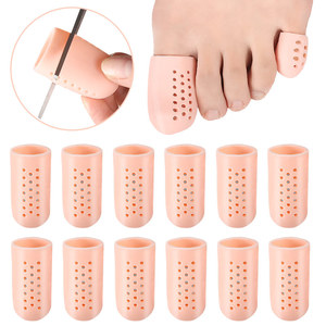 Protector de dedos de los pies, puntera de gel transpirable, fundas de silicona para dedos de los pies con agujeros, proporciona alivio de las uñas perdidas o encarnadas - Product Image 4
