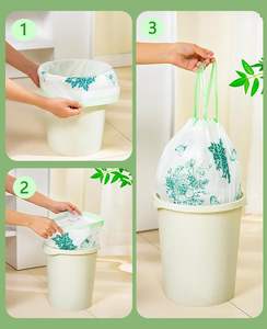 Bolsas de Basura de Plástico PE con Cordón, Resistentes a Desgarros, para Baño, Oficina, Hogar y Dormitorio, Desechables y Reciclables (Personalizables) - Product Image 5