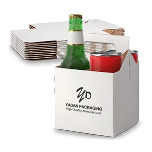 사용자 정의 로고 접이식 4/6 팩 골판지 크래프트 종이 병 손잡이와 맥주 운반 대 포장 상자